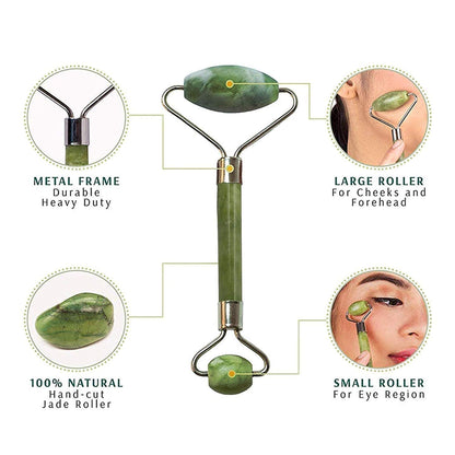 DeeperDots Jade Roller | Natural Cooling Stone for Glowing Skin