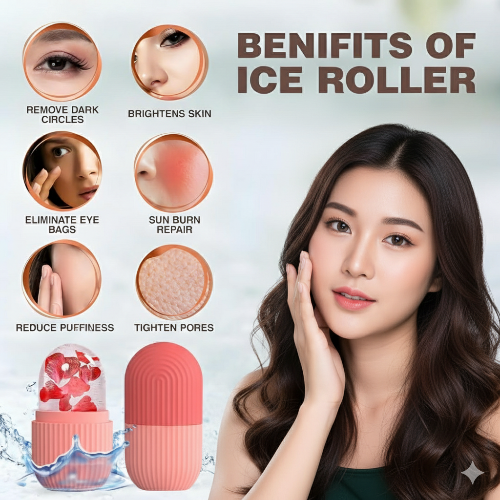 DeeperDots Ice Roller | Instant Cooling & Depuffing Facial Tool