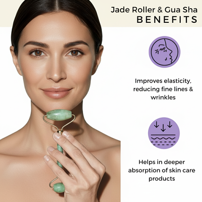 DeeperDots Jade Roller | Natural Cooling Stone for Glowing Skin